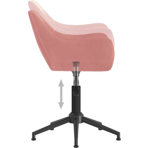 Okretna uredska stolica ružičasta baršunasta slika 13