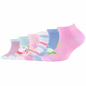 Skechers 6ppk girls casual fancy sneaker socks sk43081-1001