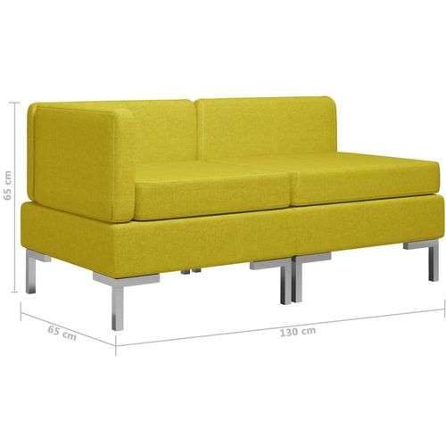 2-dijelni set sofa od tkanine žuti slika 8