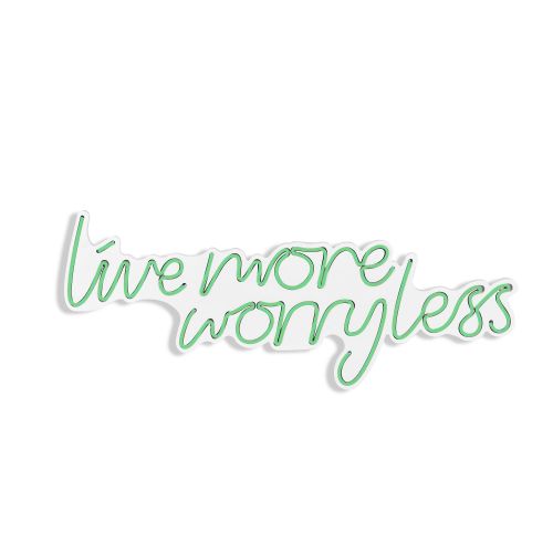 Dekorativna LED rasveta 'Live More Worry Less' - Zelena slika 7