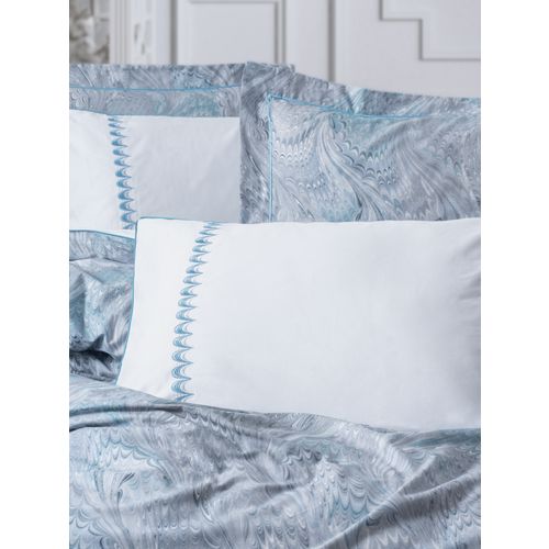 Stilla - Blue Blue
White Satin Double Quilt Cover Set slika 2