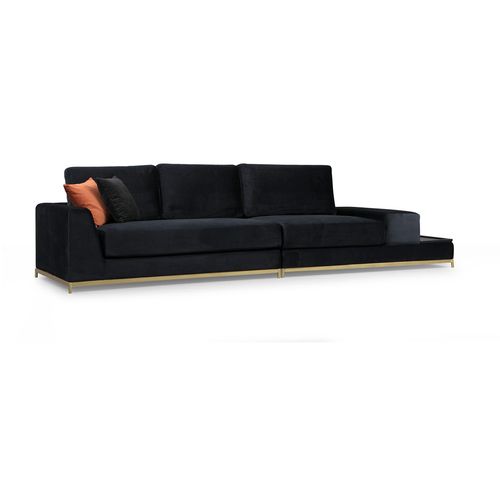 Atelier Del Sofa Line With Side Table - Crni zlatni trosed sa 4 mesta slika 9