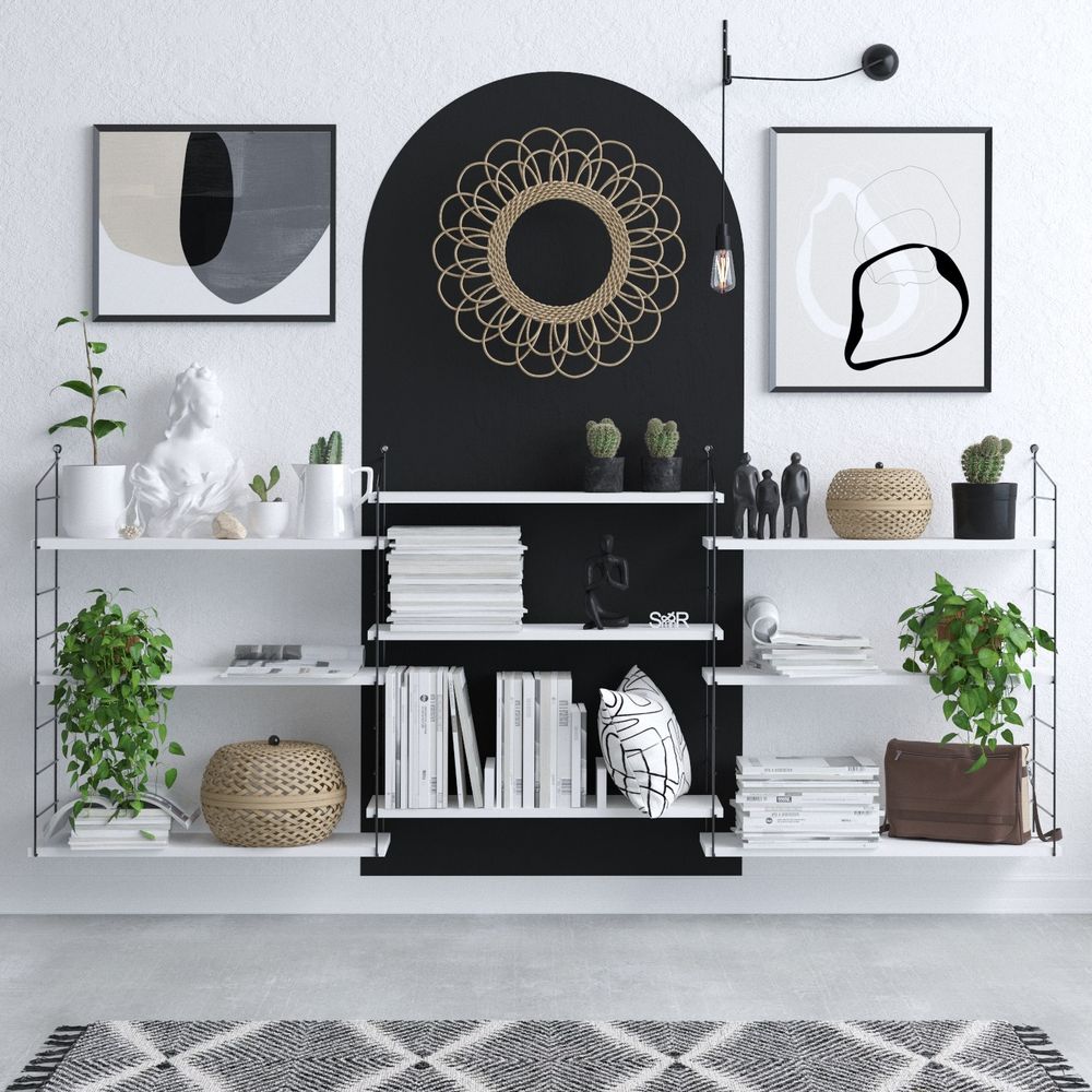 Lungo White Black Bookshelf slika 1