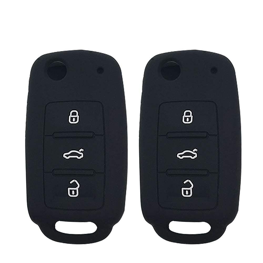 Navlaka Za Ključ Silikonska Vw Tip 7 Crna (Tri Tipke) slika 1