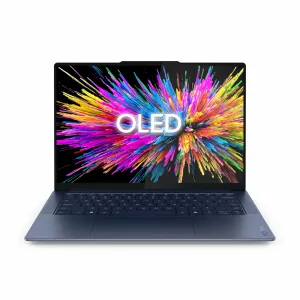 Lenovo 83ED002ERM Yoga Slim 7 14Q8X9 (Cosmic Blue, Aluminium) 12C Snapdragon X Elite X1E-78-100 3.4GHz/42MB 32GB 1TB-NVMe 14.5" 3K (2944x1840) OLED TOUCH 500n 100% sRGB DolbyVision GL 1080p-IR Adreno-Graphics WiFi-BE BT5.4 UK-Backlite 70Wh 1.59kg W11H 4-in-1 (VGA,HDMI,USB)