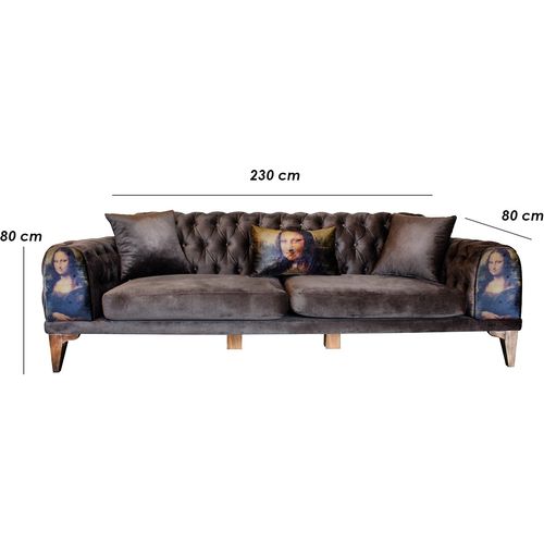Anchiano Brown 3-Seat Sofa slika 5