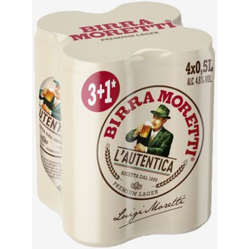 Birra Moretti Pivo limenka 0.50 lit 3+1 gratis slika 1