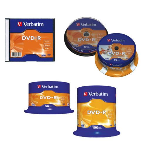 DVD-R Verbatim 4,7 GB/120 min 16x, spindle, 100/1, 43549 slika 1