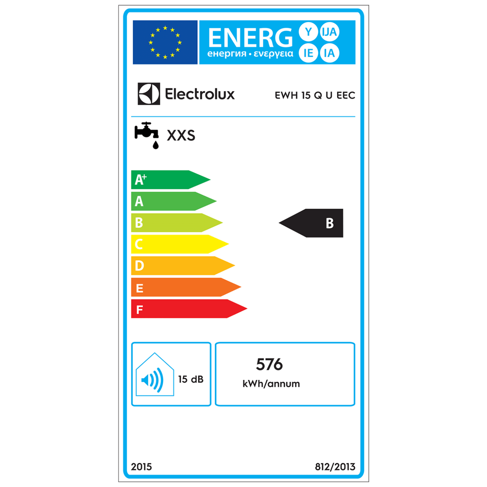 Electrolux Bojler 15 lit., Cijevni električni grijač (TEN), 2kW, IPX4 - EWH 15 Q U EEC slika 6