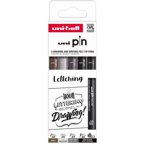 Marker Uni pin set 0,8mm, PINBR, svijetlo sivi BR, tamno sivi BR, sepia BR Lettering 5/1 slika 1