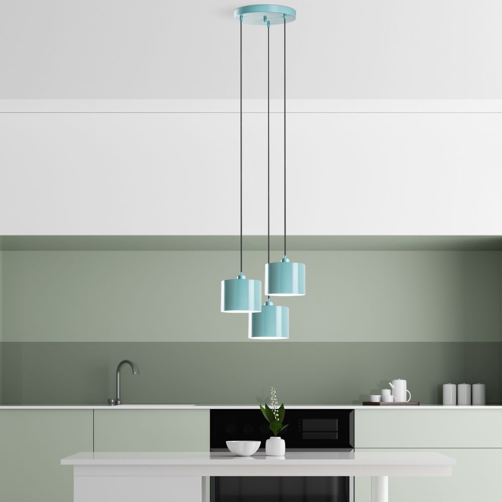 Luster Duz - 195Turquoise sa 3 Lampe u Boji Tirkiza slika 2