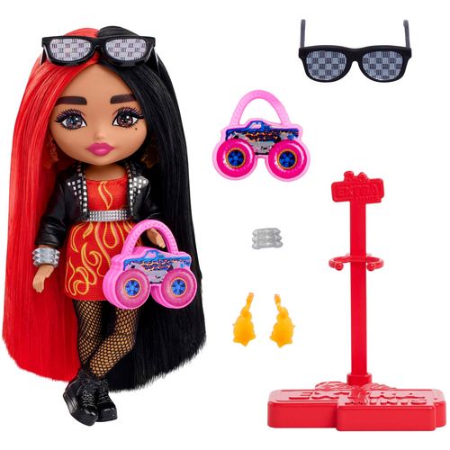 Barbie Extra Minis kosa crveno crna slika 1