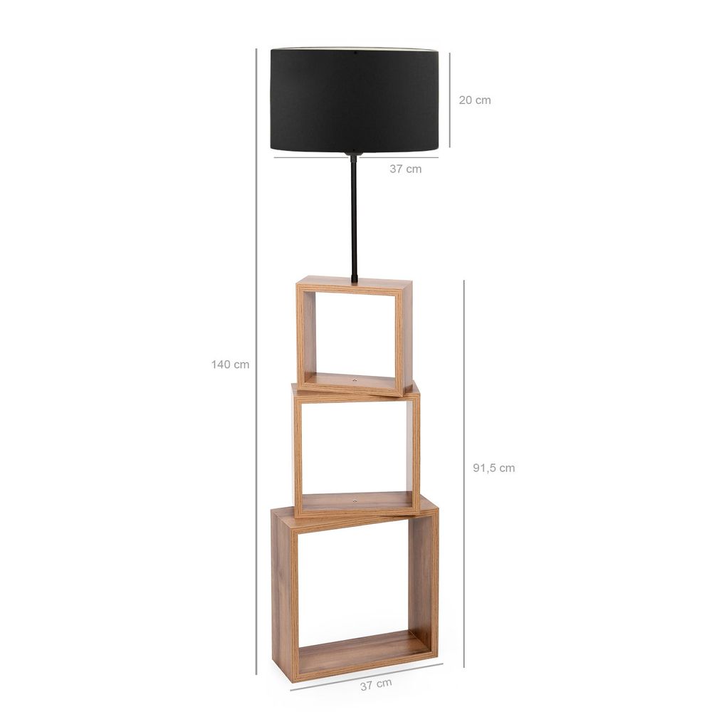 AYD - 2901 Crna Drvena Podna Lampa slika 3