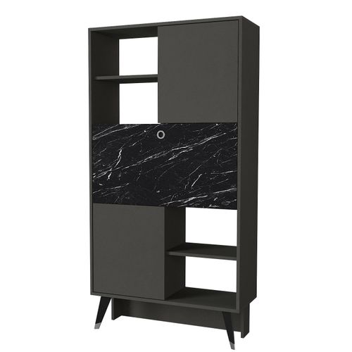 Woody Fashion Polica za knjige, Antracit Mramor, Radica - Anthracite, Marble slika 5