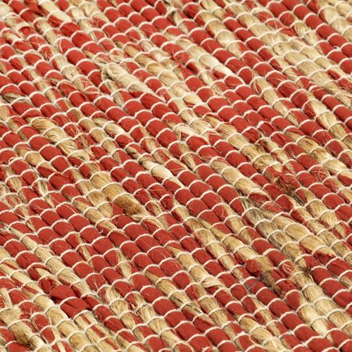 Ručno rađeni tepih od jute crvene i prirodne boje 160 x 230 cm slika 13