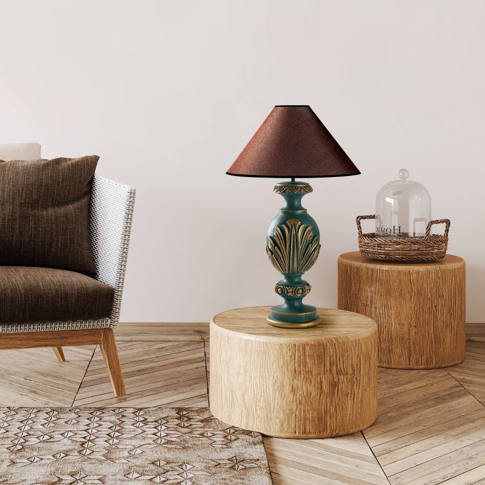 ELEGANZE-5313 Zelena-Smeđa Stolna Lampa slika 1
