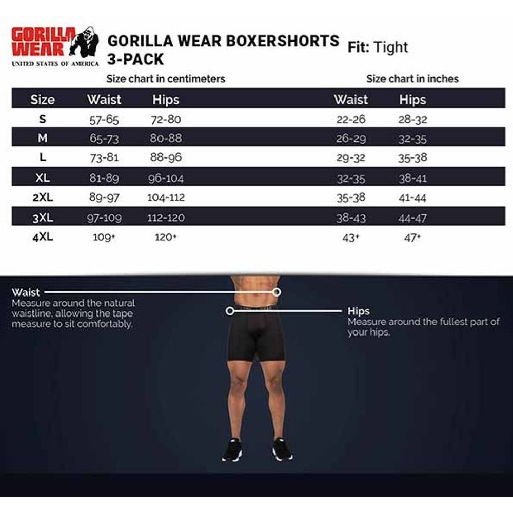Gorilla Wear Gorilla Wear Bokserice 3 kom, Crne slika 5