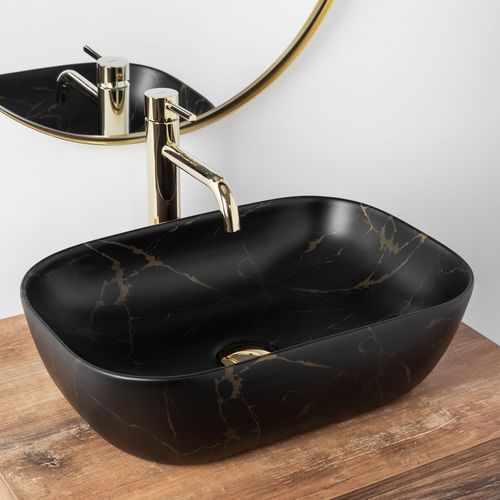 REA nadgradni umivaonik belinda black marble mat slika 7