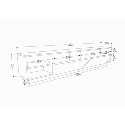 Rhodes - Anthracite, Oak Anthracite
Oak TV Stand slika 6