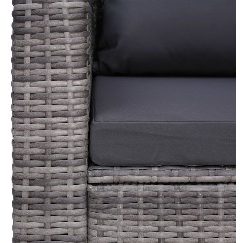 Vrtna stolica od poliratana s jastukom i jastučićem siva slika 5