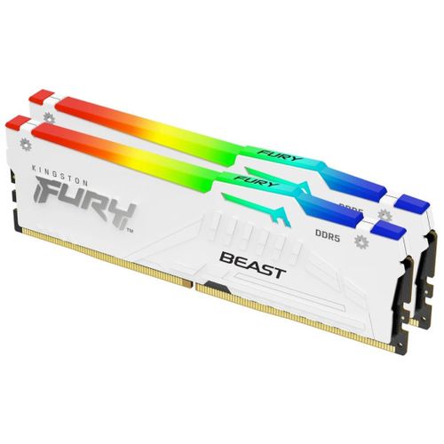 RAM DIMM DDR5 KINGSTON 2x32GB 5600MHz White RGB EXPO KF556C36BWEAK2-64 slika 1