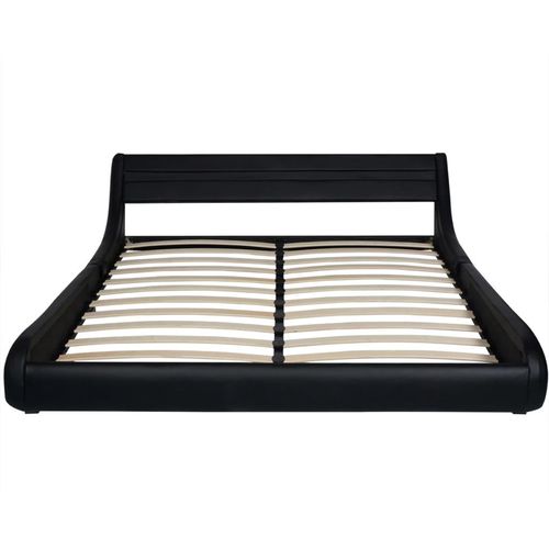 Krevet od umjetne kože s madracem LED crni 160 x 200 cm slika 44