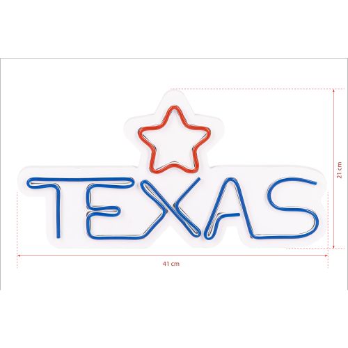 Wallity Ukrasna plastična LED rasvjeta, Texas Lone Star Red slika 7