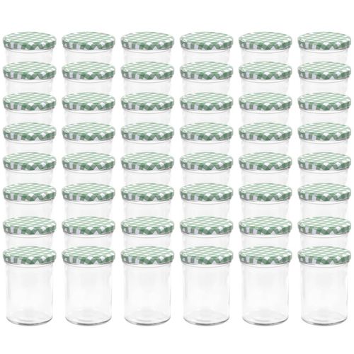 Staklenke za džem s bijelo-zelenim poklopcima 48 kom 400 ml slika 16