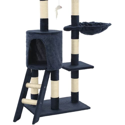 Penjalica za mačke sa stupovima za grebanje od sisala 138 cm tamnoplava slika 12