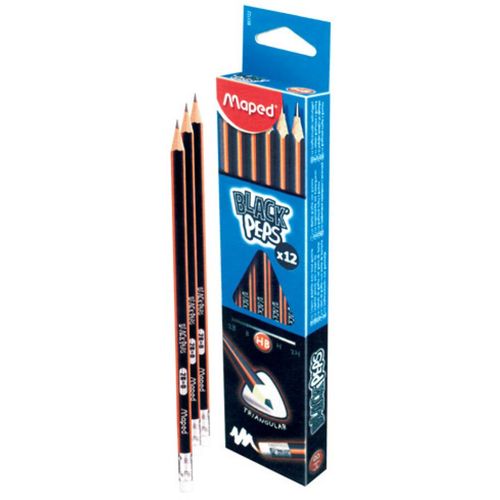 Grafitna olovka Maped Black Pep'S narančasta/siva s gumicom HB MAP851721 slika 1