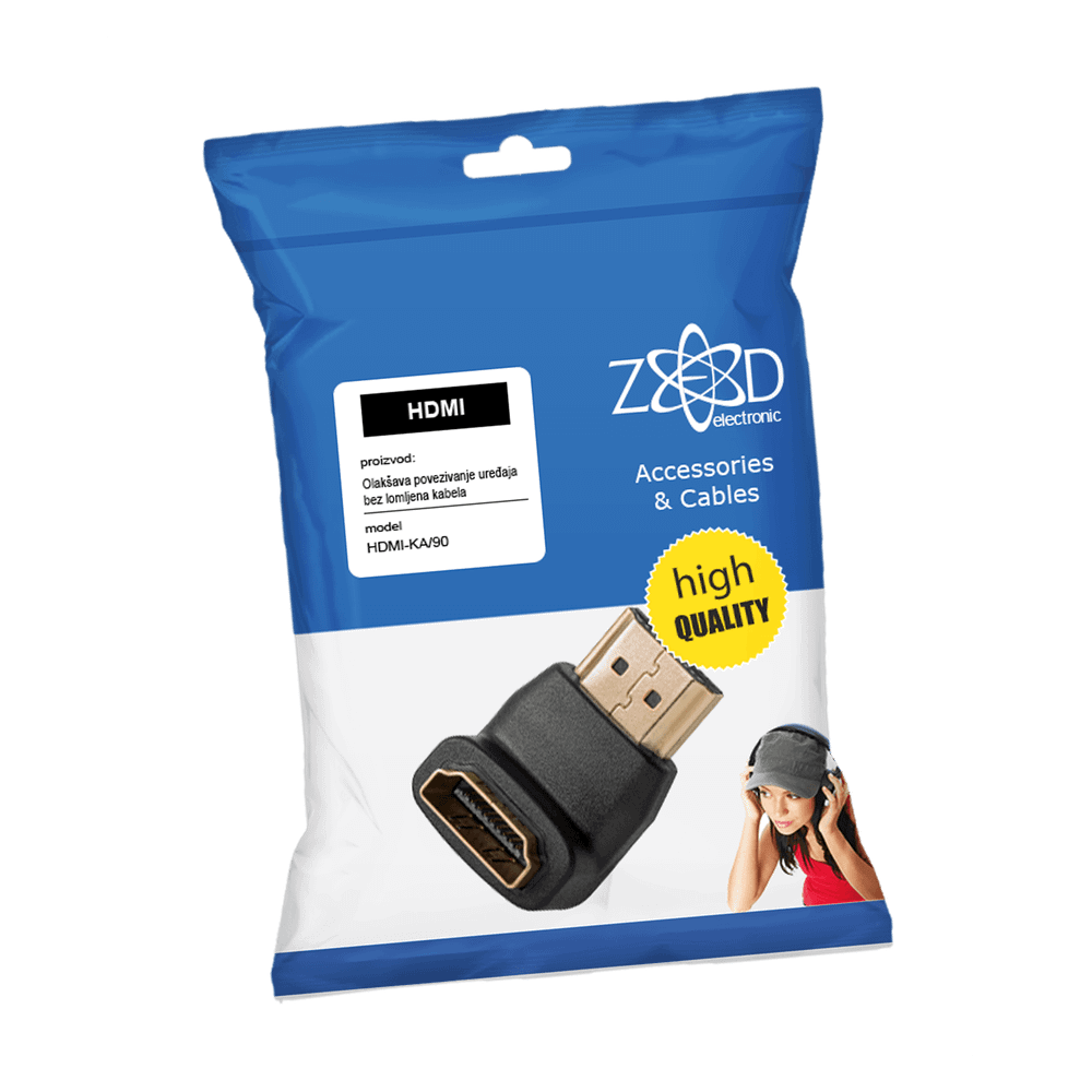 ZED electronic Adapter HDMI kutni 90° - HDMI-KA/90 slika 1