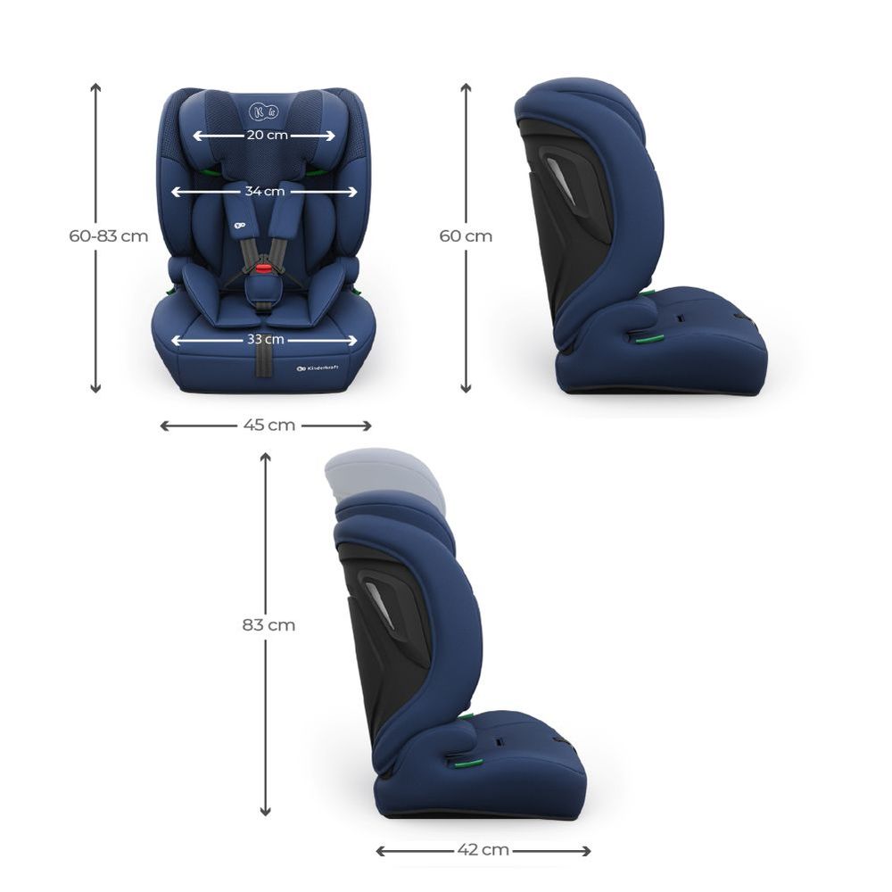Kinderkraft autosjedalica Comfort Up 2 plus i-Size 9-36 kg (76-150 cm) bez Isofix-a, Navy slika 19