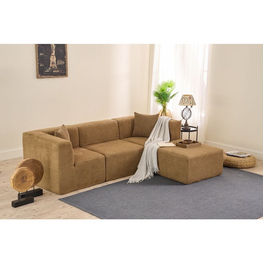 Ugaona Sofa Raks - smeđa slika 2