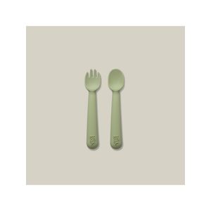 InterBaby silikonski set pribora za jelo Olive Green