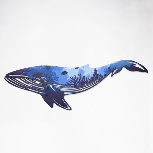 Reef Whale Metal Wall Art - APT651 Multicolor Decorative Metal Wall Accessory slika 4