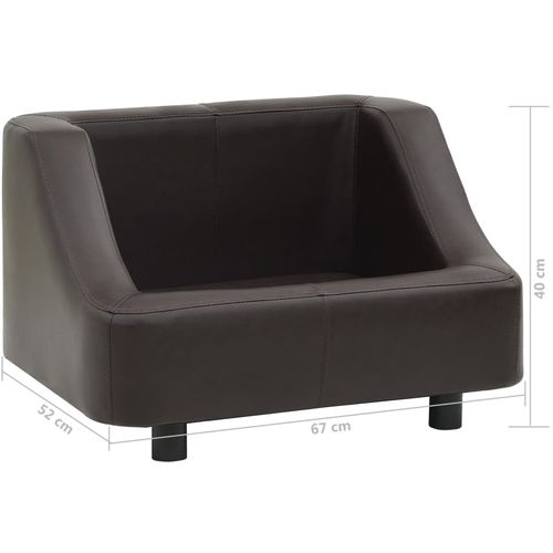 Sofa za pse smeđa 67 x 52 x 40 cm od umjetne kože slika 12