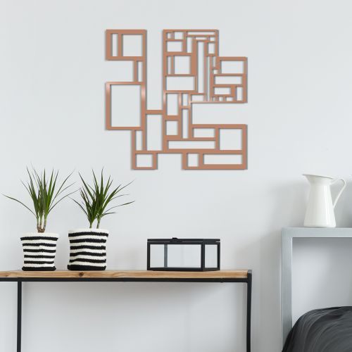 Wallity Metalna zidna dekoracija, Squares - Copper slika 1