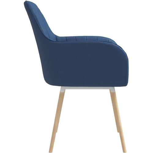 Blagovaonske stolice s naslonima za ruke 4 kom plave od tkanine slika 11