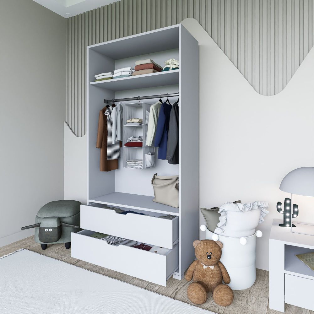 Bijela Garderoba 90 cm 1600-016 slika 8