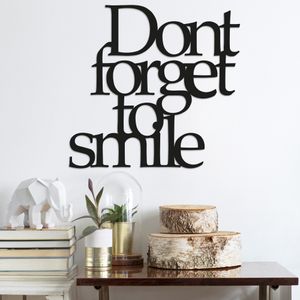 Dont Forget To Smile Black Decorative Metal Wall Accessory