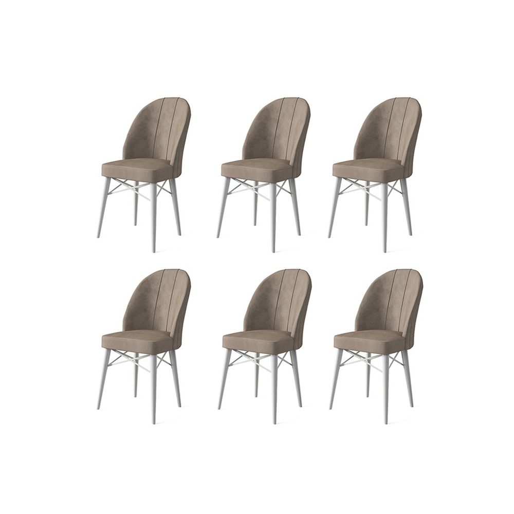 Ritim - Cappuccino, Bijeli Cappuccino Set Stolica (6 Komada) slika 1