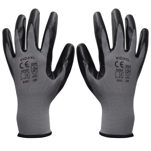 Radne rukavice Nitril 24 Para Sivo-Crne Veličina 8/M slika 12