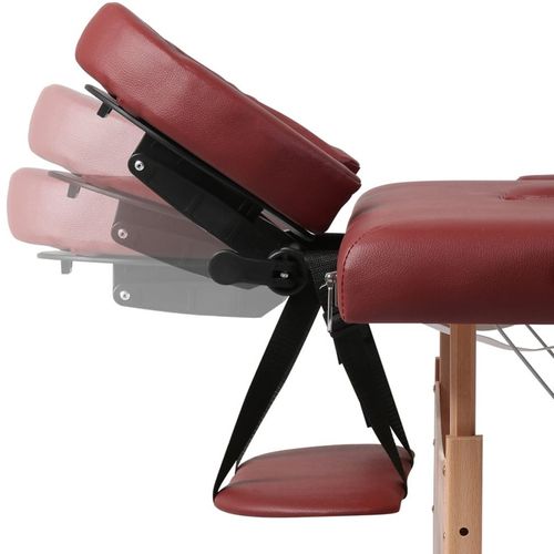 Sklopivi stol za masažu s drvenim okvirom dvodijelni crveni slika 16