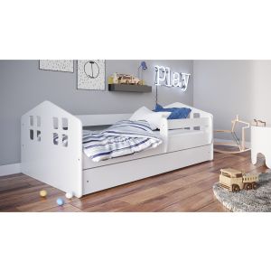 Drveni dječji krevet KACPER sa ladicom - 160x80cm - Bijeli