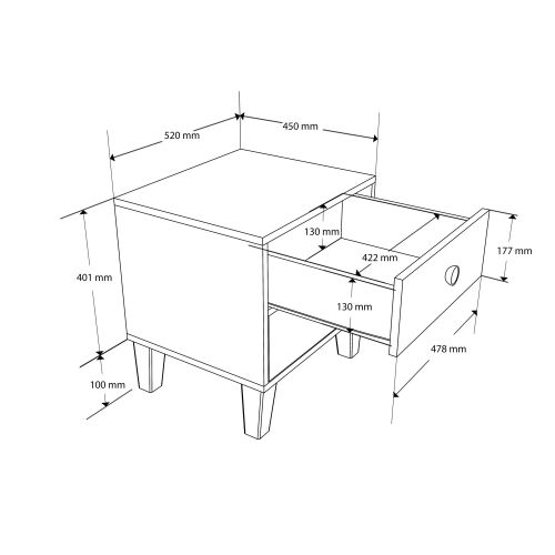 Lisa 3690 Oak
White Nightstand slika 7