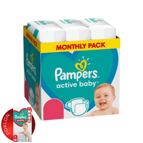 Pampers Active baby - mesečno pakovanje pelena XXL slika 1