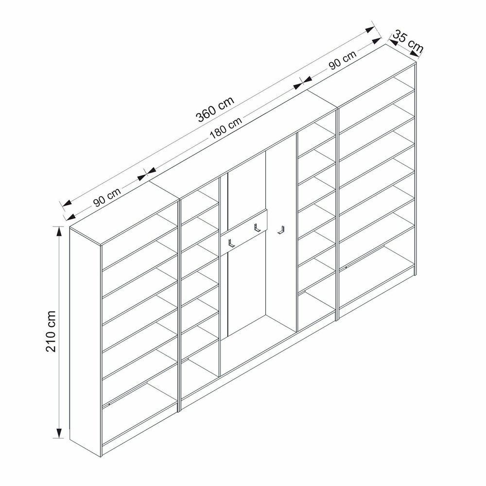 Hall stand Noah - 8272 u antracitnoj boji slika 8