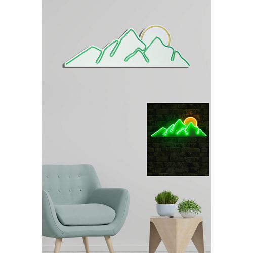 Wallity Ukrasna plastična LED rasvjeta, Mountain - Green, Yellow slika 10