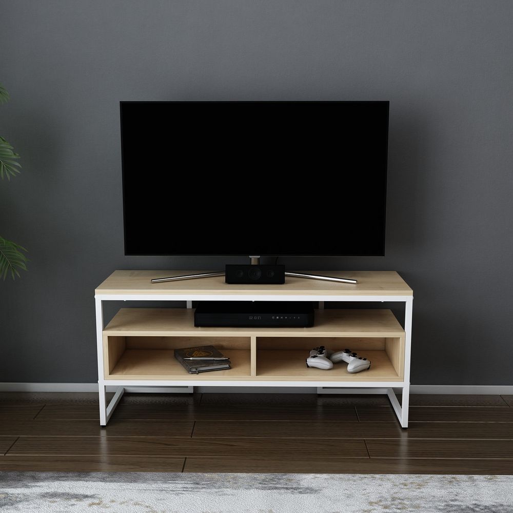 TV Stalak Merrion - Bijela i Hrastova Boja slika 1
