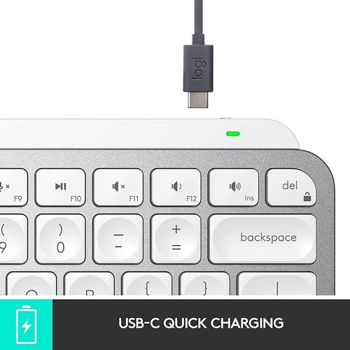 Logitech MX Keys Mini Wireless Illuminated Keyboard - Pale grey - US slika 3